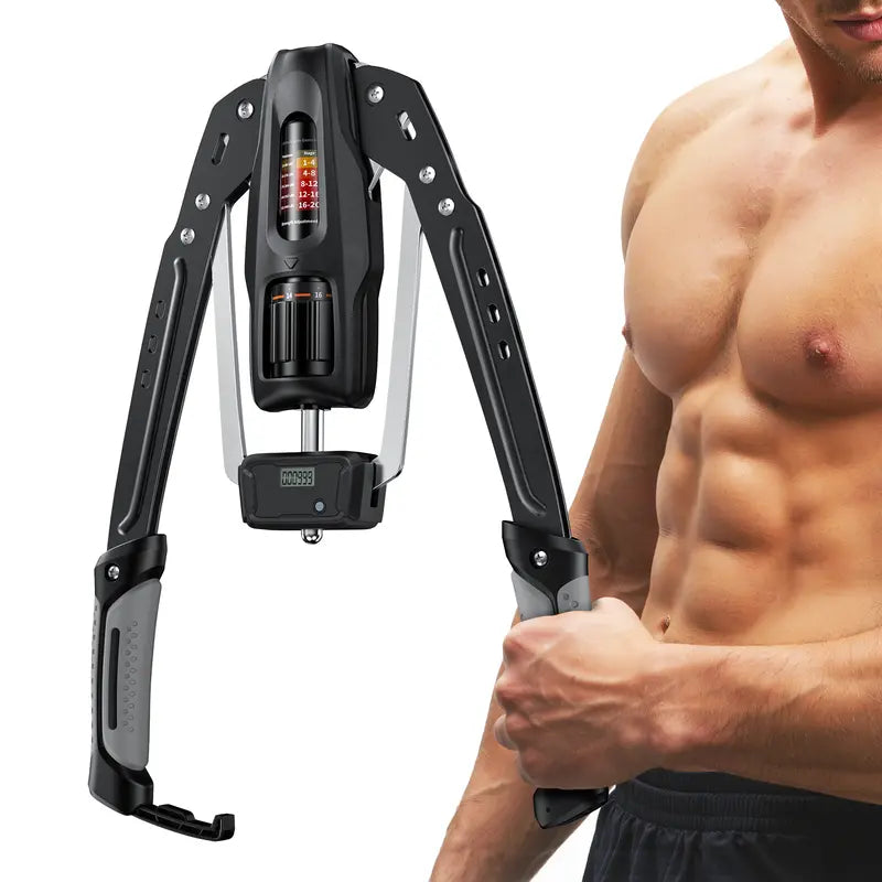 💪 Hydraulic Arm Trainer with Counter, 22‑440lbs Foldable Home Upper Body Workout Equipment