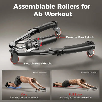 💪 Hydraulic Arm Strength Trainer, 22‑440lbs Adjustable Home Workout Gear with Ab Roller