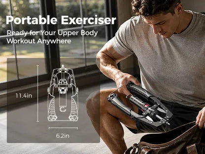 💪 Hydraulic Arm Strength Trainer, 22‑440lbs Adjustable Home Workout Gear with Ab Roller